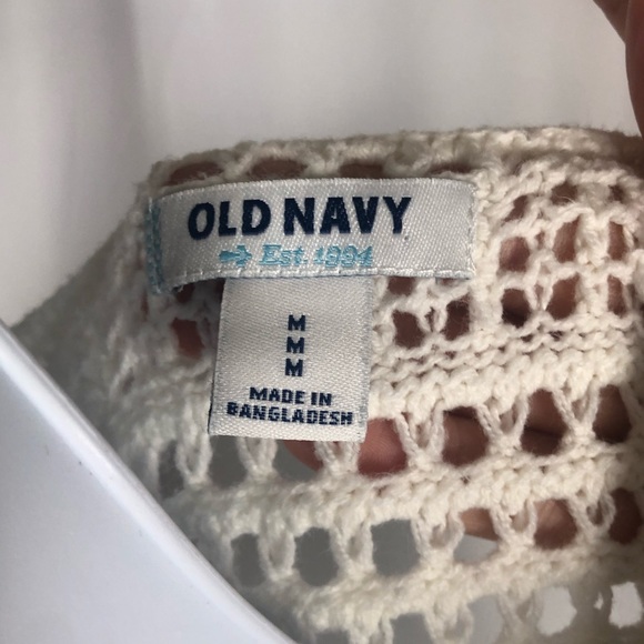 Old Navy White Open Knit Sweater Size Medium - Picture 4 of 4